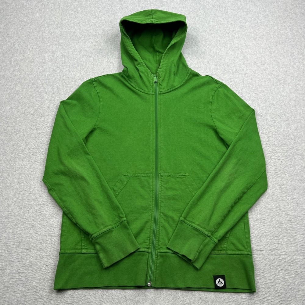 American Giant Hoodie Men M Green Full Zip Cotton Blend Made in USA